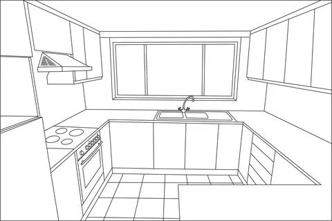 Illustrative image of kitchen Stock Photos