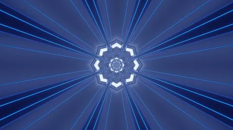 Illustrative of a mandala pattern with blue light rays Stock Illustration
