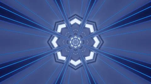 Illustrative of a mandala pattern with blue light rays 스톡 일러스트
