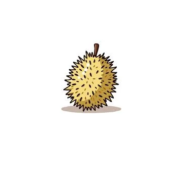 Illustrative rendering displaying a durian fruit complete with its characte.. Stock Illustration