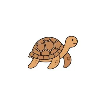 Illustrative turtle character with geometric shell, creating whimsical and .. Stock Illustration