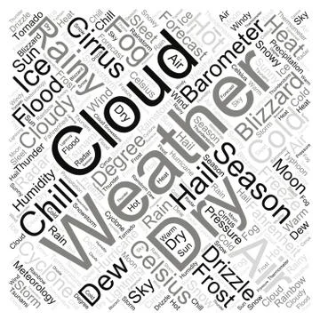 Illustrative Word Cloud Art of Different Weather Related Terms Stock Illustration