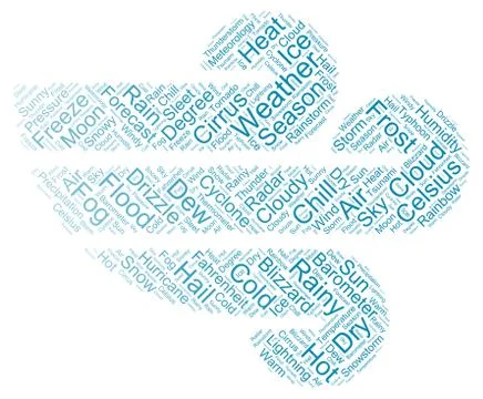 Illustrative Word Cloud Art of Different Weather Related Terms Stock Illustration