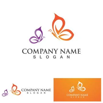 Illustrator clipart vector of Elegant Butterfly Logo Stock Illustration