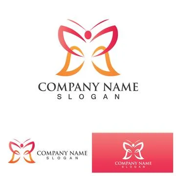Illustrator clipart vector of Elegant Butterfly Logo Stock Illustration