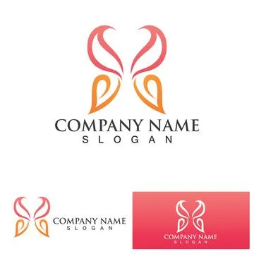 Illustrator clipart vector of Elegant Butterfly Logo Stock Illustration