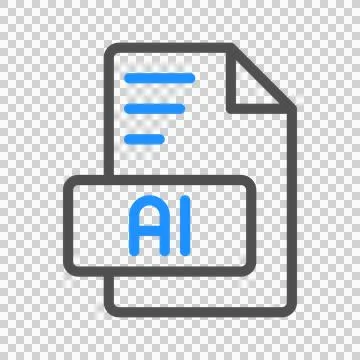 Illustrator file type, outline document icon with Color. Stock Illustration