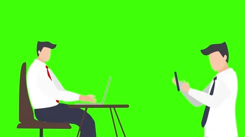 Illustrator office work communication animation Stock Footage 243363653