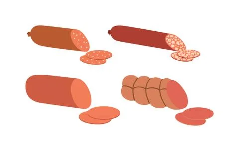 Illustrator of vector sliced sausages Illustrazione stock