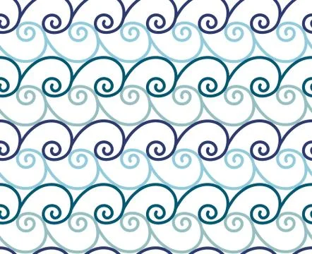Illustrator wave sea vector seamless pattern Illustrazione stock