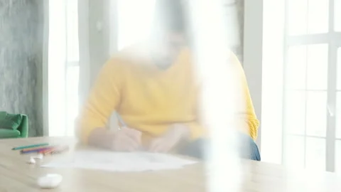 Illustrator working on creating a picture. Stock Footage 85736626