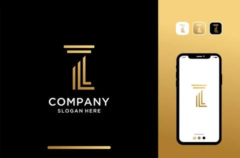 Illutrations letter or initial l logo design. perfect for attorney and law. Stock Illustration