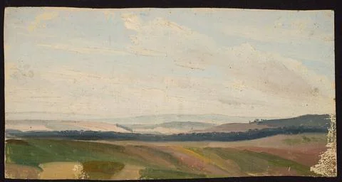 ï»¿Lowland landscape, sketch. Breslauer, Chrystian (1802-1882), painter Co Stock Photos