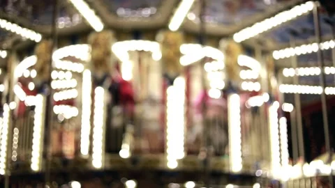 Iluminated carousel at night Stock Footage 106731817