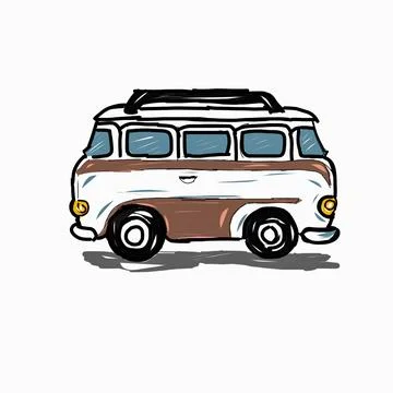 Ilustrasi campervan classic Stock Illustration