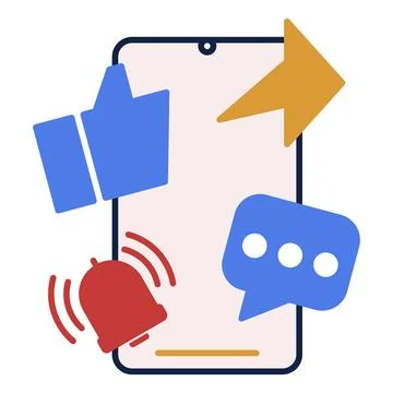 Ilustrasi like command share colored Stock Illustration