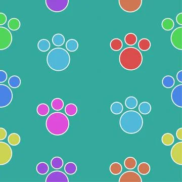 Ilustration Pattern Foot Step Colourful Seamless Stock Illustration