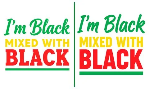 Im Black Mixed With Black Typography Vector Stock Illustration
