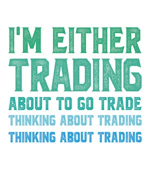 I'm either trading about to go trade thinking about trading Stock Illustration