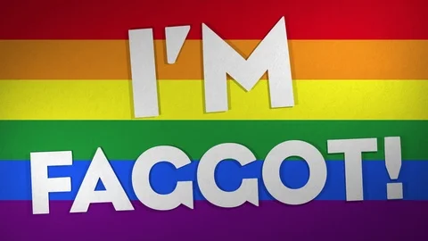 I'm Faggot Text On Rainbow Background Stock Footage 111861730