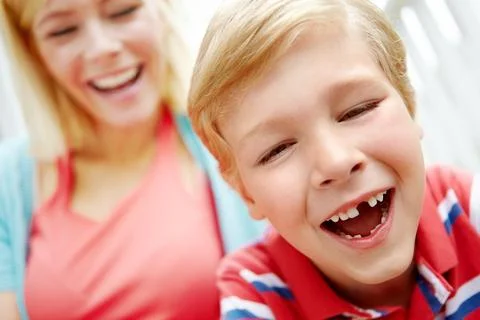 Im getting another big tooth soon. A young boy with a missing tooth spending Stock Photos