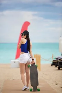 I'm going longboarding Foto stock