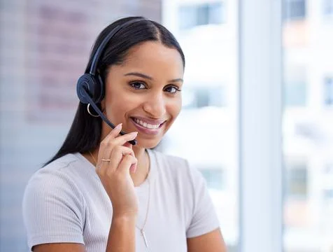 Im here to solve your problems. Cropped portrait of an attractive young femal Stock Photos