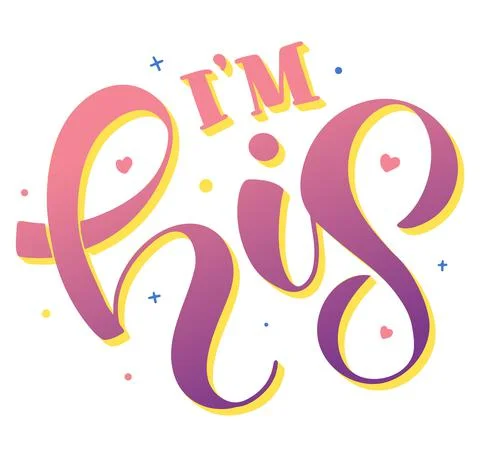 I'm his, colored vector illustration isolated on white background. Stock Illustration