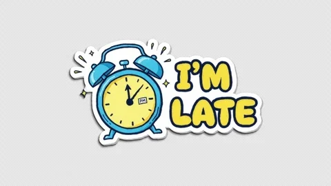 I'm Late Alarm Clock Wiggle Sticker, Doodle Style Stockbeeldmateriaal 321066933