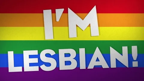 I'm Lesbian Text On Rainbow Background Stock Footage 111861765