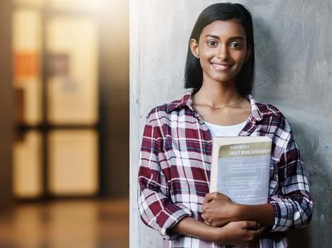 Im looking forward to my first class. Cropped portrait of an attractive young Stock Photos