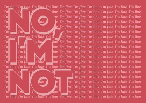 "I'm not fine": a printable vector illustration for mental health issues Stock-Illustration
