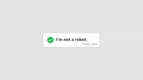 I'm not a robot box verification display showing a mouse cursor clicking Stock Footage 345939194