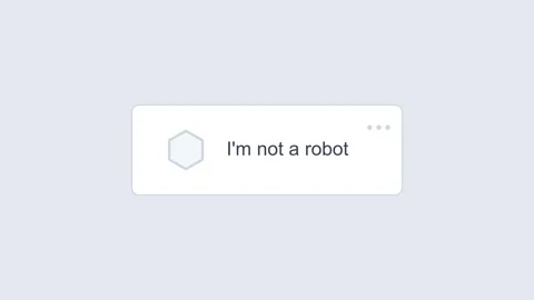I'm not a robot box verification animation with a blue checkmark symbol Stock Footage 345939195