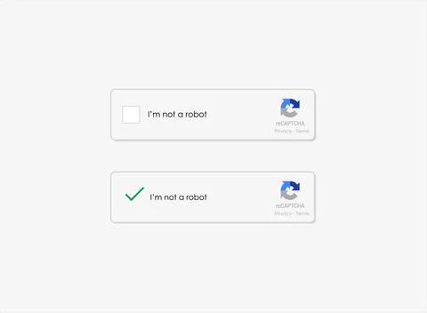 I'm not a robot button. Captcha, I'm not a robot, Web button for website or.. Stock Illustration