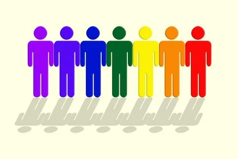 Im not the same and thats just perfect. Illustration of rainbow colored men Stock Illustration