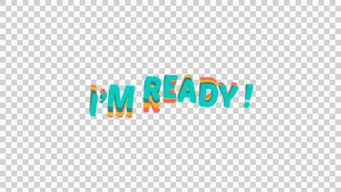 I'm Ready text with wave effect on transparent background. Stock Illustration