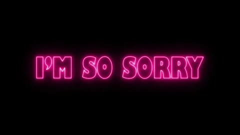 Im so sorry glowing neon animation Stock Footage 277014366