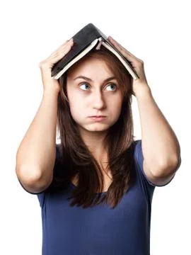 Im tired of studying! Stock Photos