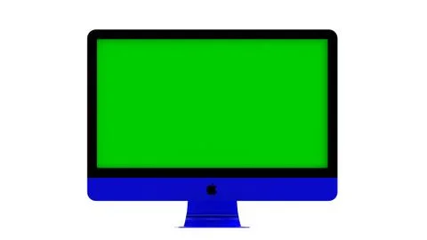 IMac-Blue-Chroma Key 库存插图