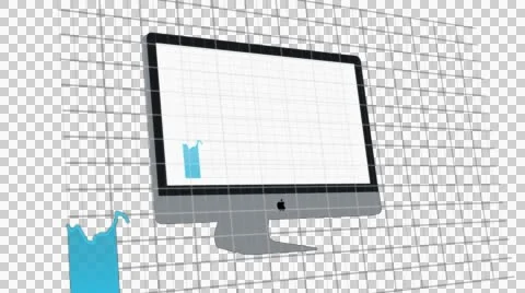 IMac Charts. Stocks. Going up down. Alpha-channel Stock Footage 42731935