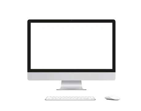 IMac Computer wireless keyboard and mouse mockup Stock Illustration