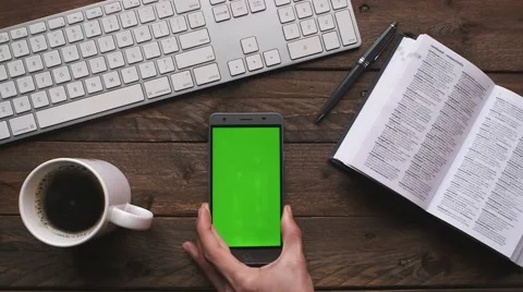 Imac keyboard greenscreen-smartphone Stock Footage 63377545