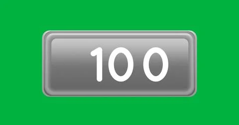 Image of 100 notifications on green background Stock Illustration