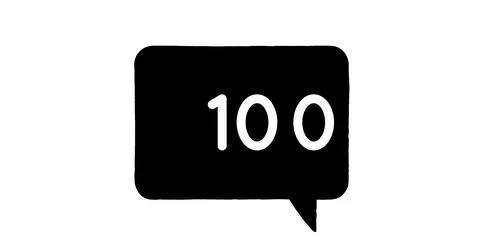 Image of 100 notifications on white background Stock Illustration