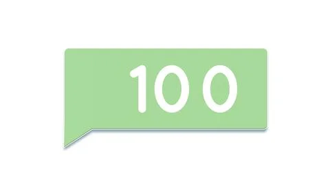 Image of 100 notifications on white background Stock Illustration