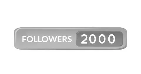 Image of 2000 followers on white background Stock Illustration