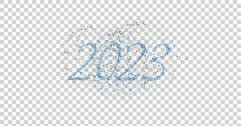 Image of 2023 and fireworks exploding on white background Stock Illustration