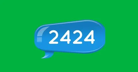 Image of 2424 notifications on green background Stock Illustration