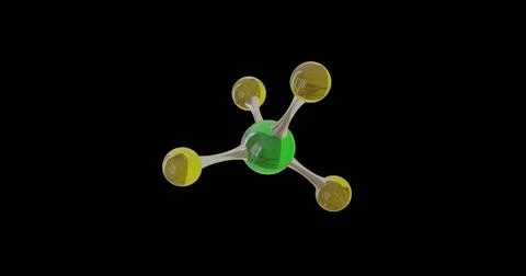 Image of 3d micro of molecules on black background Illustrazione stock